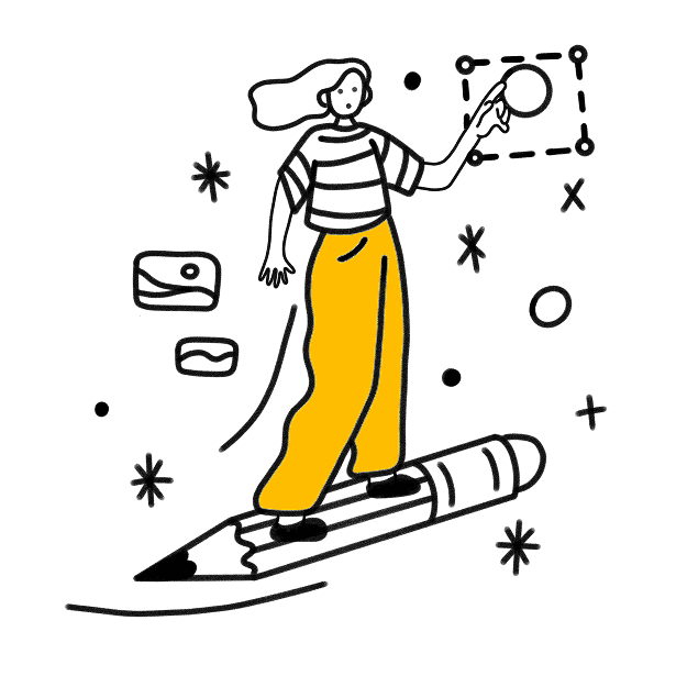 Grafička dizajnerica s olovkom - članica Kavo tima