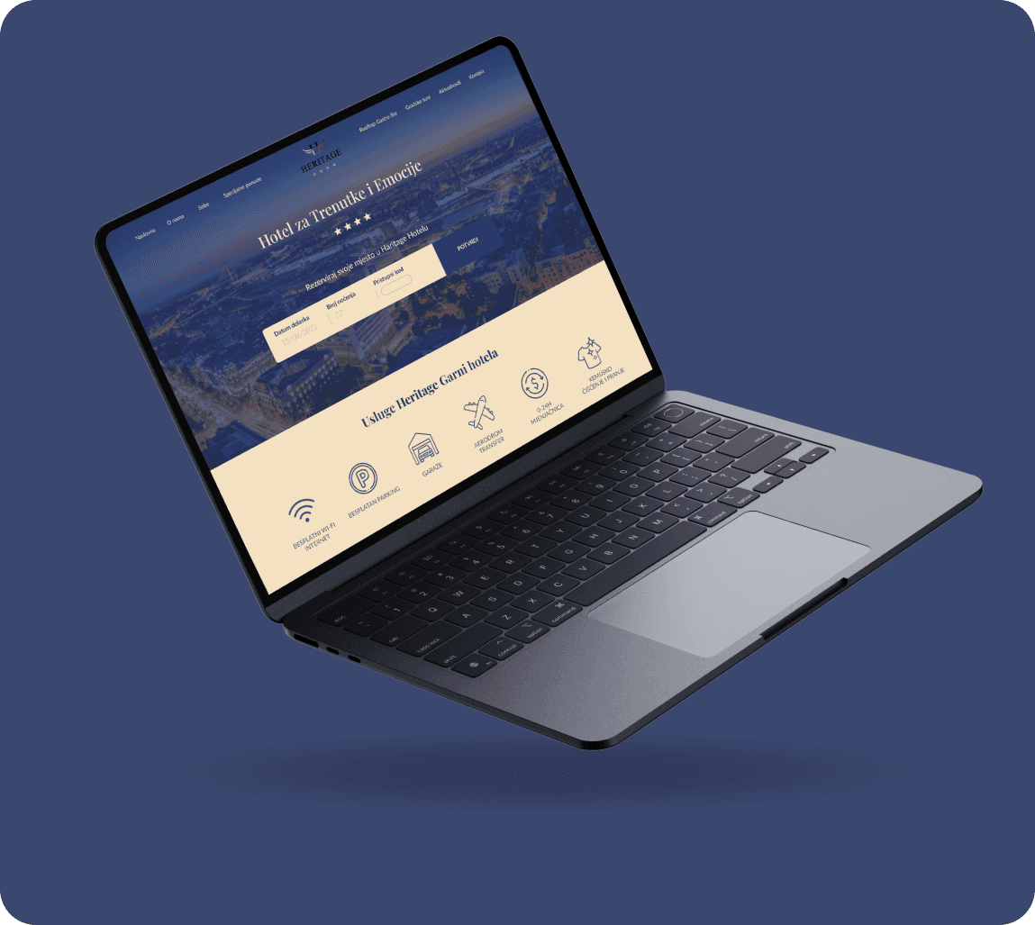 Web dizajn za Hotel Heritage - responsive hotelska web stranica s booking sistemom
